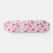 Skateboard Motif de Donut rose (Horz)