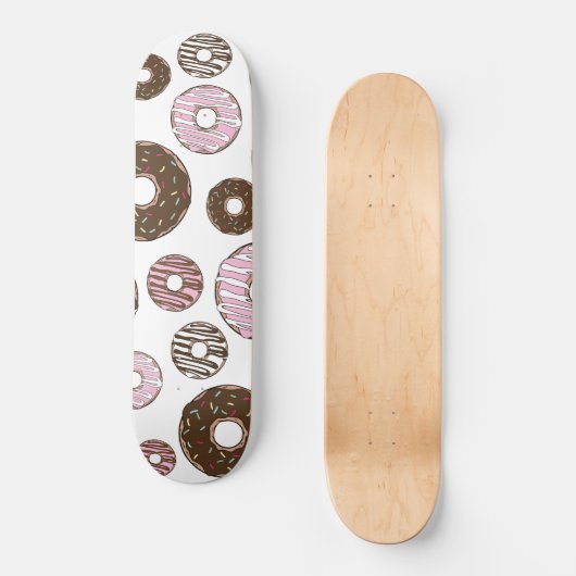 Skateboard Motif De Donuts, Donuts Roses, Donuts Brown (Recto)