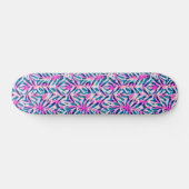 Skateboard Motif de feuille tropicale rose (Horz)