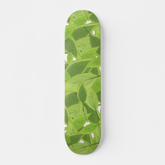 Skateboard Motif de feuilles vertes (Devant)
