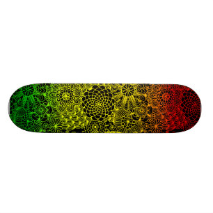 Skateboard Motif de fleur de Rasta