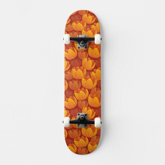 Skateboard Motif de fleur d'or (Recto)