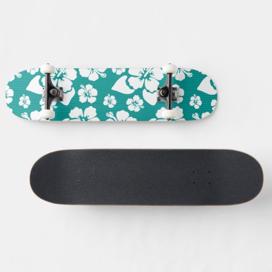 Skateboard Motif de fleur hawaïen de ketmie (Horz)