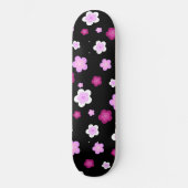 Skateboard Motif de fleur marguerite à dégradé rose mou (Recto)