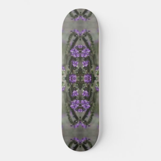 Skateboard Motif de fleur sauvage Héliotrope à sel pourpre (Recto)