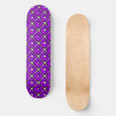 Skateboard Motif de fleur violette avec perles (Recto)
