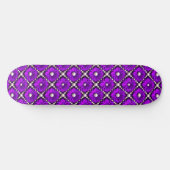 Skateboard Motif de fleur violette avec perles (Horz)