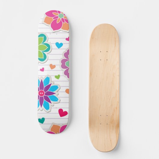 Skateboard Motif de fleurs (Recto)
