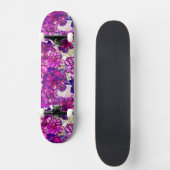 Skateboard Motif de fleurs abstrait de rose et de pourpre (Recto)
