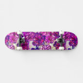 Skateboard Motif de fleurs abstrait de rose et de pourpre (Horz)