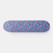 Skateboard Motif de fleurs bleu violet (Horz)