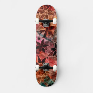 Skateboard Motif de fleurs d'art Abstrait #3