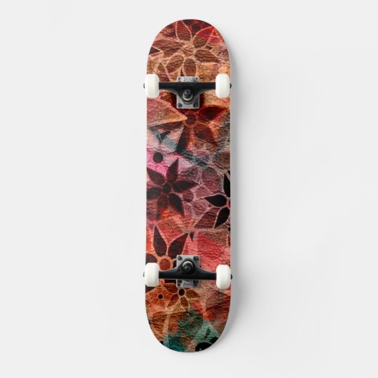 Skateboard Motif de fleurs d'art Abstrait #3 (Recto)