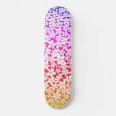 Skateboard Motif de fleurs de doodle à main Ombre (Recto)
