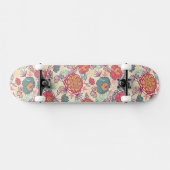 Skateboard Motif de fleurs et de feuille de pivoine (Horz)