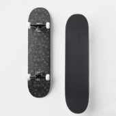 Skateboard Motif de fleurs grises mignonnes (Recto)