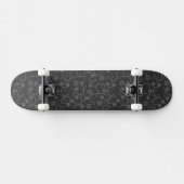 Skateboard Motif de fleurs grises mignonnes (Horz)