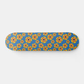 Skateboard Motif de fleurs orange jaune (Horz)