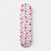 Skateboard Motif de fleurs roses (Devant)