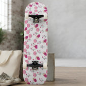 Skateboard Motif de fleurs roses