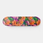 Skateboard Motif de fleurs tropicales hawaïennes (Horz)