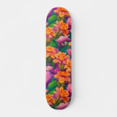 Skateboard Motif de fleurs tropicales hawaïennes (Devant)