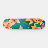 Skateboard Motif de fleurs tropicales hawaïennes (Horz)
