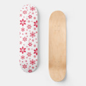 Skateboard Motif de flocon de neige, Flammes de neige rouges, (Recto)