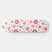Skateboard Motif de flocon de neige, Flammes de neige rouges, (Horz)