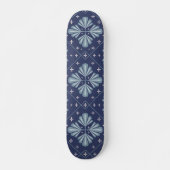 Skateboard Motif de formes géométriques bleues (Devant)
