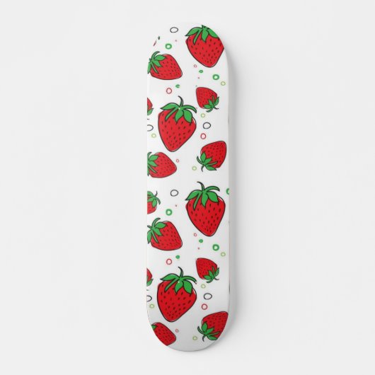 Skateboard Motif de fraises (Devant)