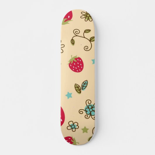 Skateboard Motif de fraises (Devant)