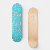 Skateboard Motif de frappe de point Polka bleu (Recto)