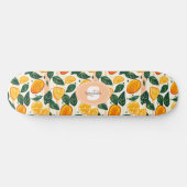Skateboard Motif de fruits d'agrumes avec Feuilles verts (Horz)