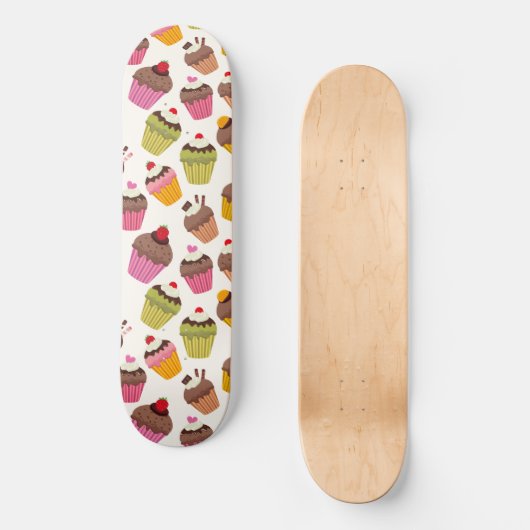 Skateboard Motif de gâteau, Motif de muffin, Chocolat, Coeurs (Recto)