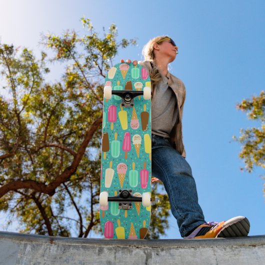Skateboard Motif de glace coloré Été (Extérieur 1)