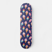 Skateboard Motif de glace, popsicles et cerises (Recto)
