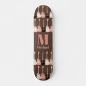 Skateboard Motif de guitare monogramme Brown (Devant)