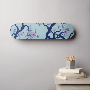 Skateboard Motif de l'arbre de fleurs de cerisiers
