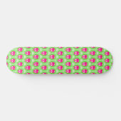 Skateboard Motif de ligne d'extraction du crâne rose (Horz)