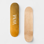 Skateboard Motif de maillage géométrique dégradé orange (Recto)