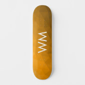 Skateboard Motif de maillage géométrique dégradé orange (Recto)