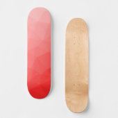Skateboard Motif de maillage géométrique dégradé rouge (Recto)