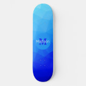 Skateboard Motif de maille géométrique de mer bleu été Monogr (Recto)