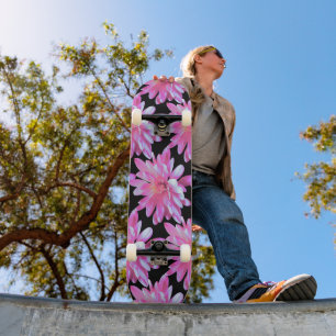 Skateboard Motif de marguerite rose, fleurs roses