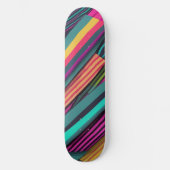 Skateboard motif de néon rayé (Recto)