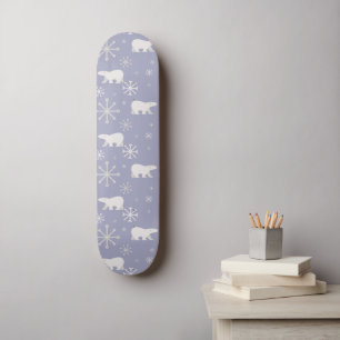 Skateboard Motif de Noël avec ours polaires et flocons de nei