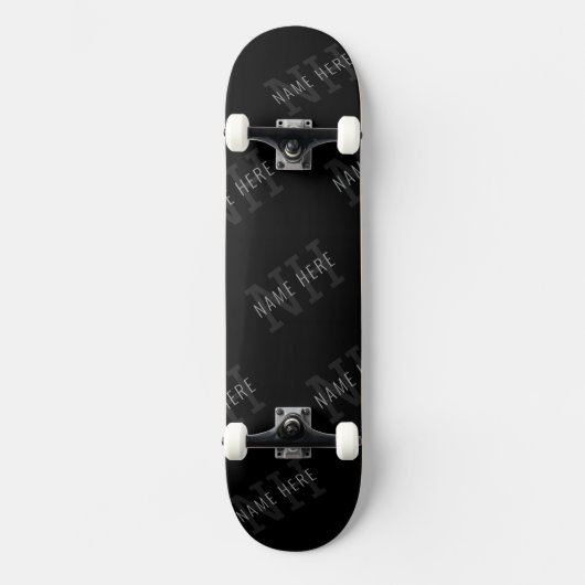 Skateboard Motif de nom de très gris foncé et de monogramme n (Recto)