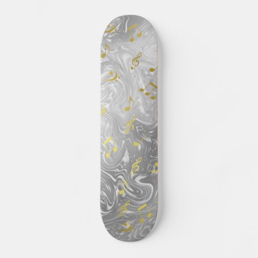 Skateboard motif de notes de musique élégant (Recto)