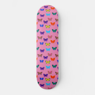 Skateboard Motif de papillons roses